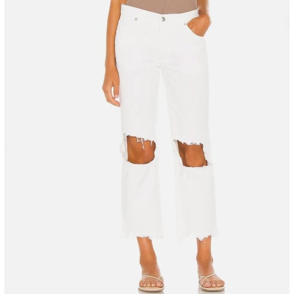 WE THE FREE x free people maggie mid rise straight jeans in white size 31 - Picture 2 of 11